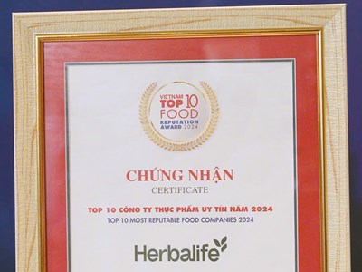 Herbalife Việt Nam được vinh danh Top 10 công ty thực phẩm uy tín lần thứ 4 liên tiếp