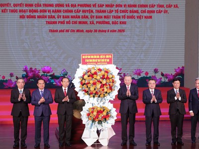 Tổng Bí thư Tô Lâm dự Lễ công bố các Nghị quyết, Quyết định của Trung ương về TP.HCM 