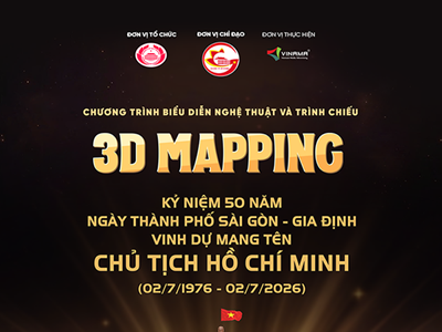 VINAMA mang nghệ thuật 3D Mapping thắp sáng công trình biểu tượng của TP.HCM