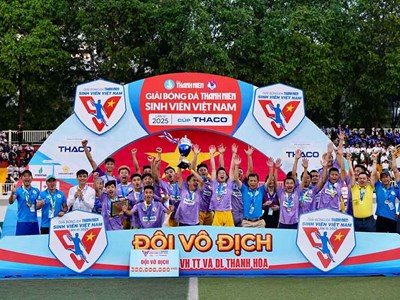 Trường ĐH VHTTDL Thanh Hóa vô địch Giải bóng đá Thanh Niên sinh viên Việt Nam 2025