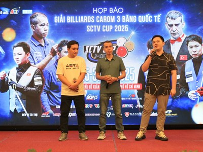 Tiền thưởng “khủng” tại Giải Billiards Carom 3 băng quốc tế SCTV Cup 2025
