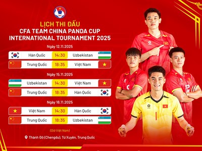 Lịch thi đấu của U22 Việt Nam tại Panda Cup 2025
