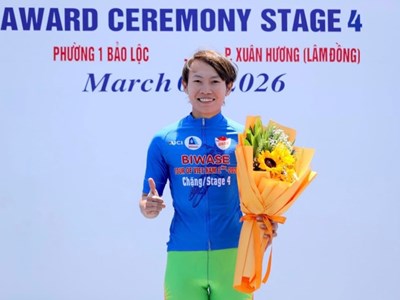 Tay đua Nguyễn Thị Thật giành áo xanh Biwase Tour of Vietnam 2026
