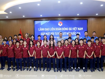 Lãnh đạo VFF động viên U17 nữ Việt Nam trước thềm VCK U17 châu Á 2026