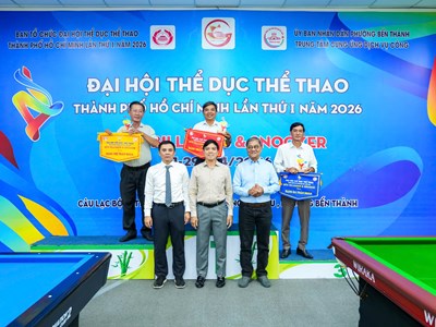 Phường Bến Thành nhất toàn đoàn môn billiards–snooker Đại hội TDTT TP.HCM 2026