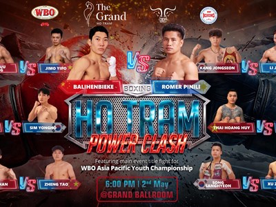 Ba võ sĩ Việt Nam thượng đài tại sự kiện boxing Ho Tram Power Clash