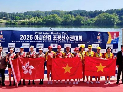 Rowing Việt Nam giành 1 HCV và 4 HCB tại Cúp châu Á 2026