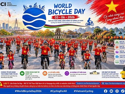 Việt Nam hưởng ứng chiến dịch “Ngày Xe đạp thế giới 2026”