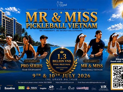 Mr & Miss Pickleball Vietnam 2026 có tổng giá trị giải thưởng lên đến 1,3 tỉ đồng