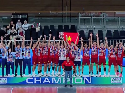 Đánh bại Thái Lan, tuyển bóng chuyền nam Việt Nam lần đầu Vô địch SEA V.Cup 