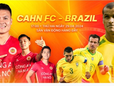 CLB Công an Hà Nội giao hữu với các cựu tuyển thủ Brazil