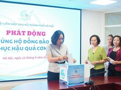 Phụ nữ Thủ đô chung tay hỗ trợ đồng bào khắc phục bão, lũ