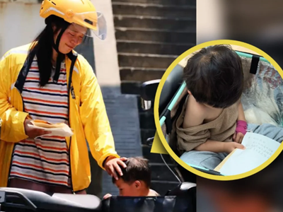 Người mẹ trẻ chở con gái ung thư đi giao hàng làm hàng triệu người xúc động