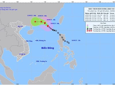 Thông tin mới nhất về bão số 8 trên Biển Đông