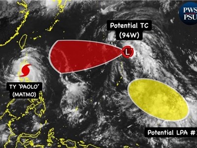 Áp thấp xuất hiện ngay sau bão số 11 Matmo, khả năng mạnh lên thành bão tiếp theo