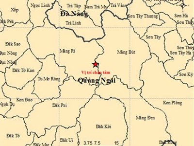 Quảng Ngãi nhiều nơi rung chuyển bởi loạt động đất 4,9 độ richter