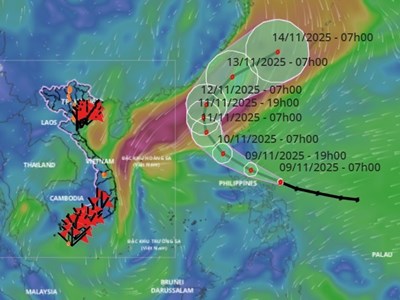Bão Fung wong đang tiếp tục mạnh lên, ngày mai sẽ vào Biển Đông