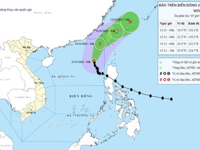 Bão số 14 Fung Wong giảm cấp nhưng vẫn rất mạnh trên Biển Đông