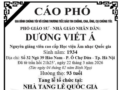 PGS.NGND Dương Viết Á từ trần
