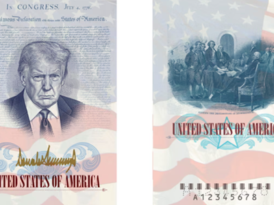 Hộ chiếu Mỹ phiên bản giới hạn sẽ in hình Tổng thống Donald Trump
