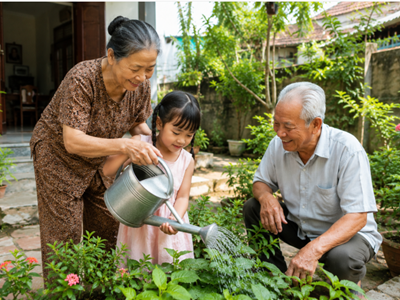 Mùa hè của cháu là mùa bận rộn của ông bà