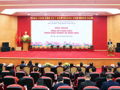 Phú Thọ triển khai nhiệm vụ VHTTDL năm 2026: Lấy văn hóa làm nền tảng phát triển bền vững