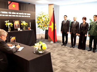 Tổng Thư ký LHQ viếng Tổng Bí thư Nguyễn Phú Trọng tại Phái đoàn thường trực Việt Nam tại LHQ 