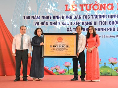 Đón nhận Bằng xếp hạng di tích quốc gia Đền thờ Trương Định