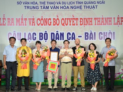 Quảng Ngãi ra mắt Câu lạc bộ dân ca – bài chòi