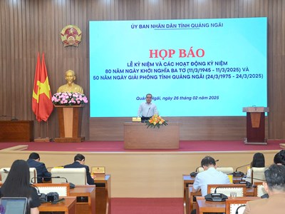 Thông tin các hoạt động kỷ niệm 80 năm Ngày Khởi nghĩa Ba Tơ và 50 năm Ngày Giải phóng tỉnh Quảng Ngãi