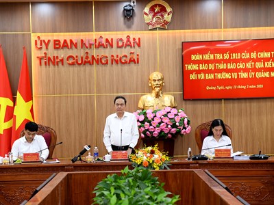 Chủ tịch Quốc hội Trần Thanh Mẫn làm việc với Ban Thường vụ Tỉnh ủy Quảng Ngãi