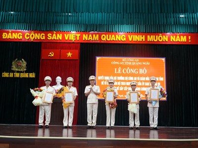 Quảng Ngãi công bố quyết định của Bộ Công an về công tác cán bộ