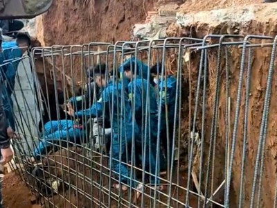 Sạt lở đất lúc thi công tường chắn sạt lở một người tử vong