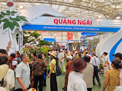 Gian trưng bày của Quảng Ngãi tại Triển lãm Thành tựu đất nước thu hút khách 