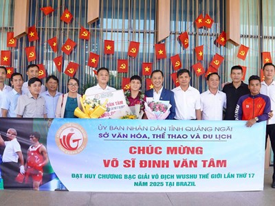 Quảng Ngãi đón VĐV đoạt Giải vô địch Wushu thế giới