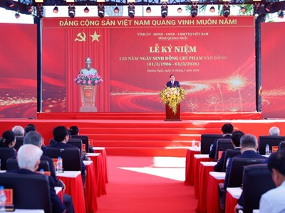 Thủ tướng Phạm Minh Chính dự lễ kỷ niệm 120 năm Ngày sinh Thủ tướng Phạm Văn Đồng