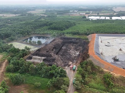 Không khí quanh Nhà máy xử lý rác Nghĩa Kỳ vẫn trong ngưỡng an toàn sau vụ cháy