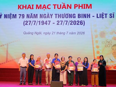 Quảng Ngãi khai mạc Tuần phim kỷ niệm 79 năm Ngày Thương binh - Liệt sĩ
