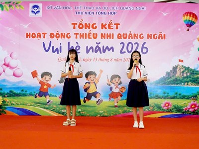 Thiếu nhi vui hè, thỏa sức sáng tạo tại thư viện Quảng Ngãi