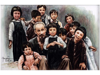 55 tác phẩm đặc biệt từ “Tấm lòng của họa sĩ Việt kiều với Bác Hồ”