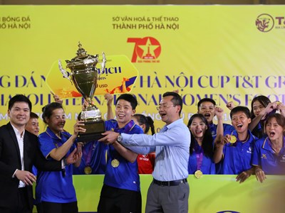Đội Thái Nguyên T&T vô địch Giải bóng đá nữ quốc tế  Hà Nội 