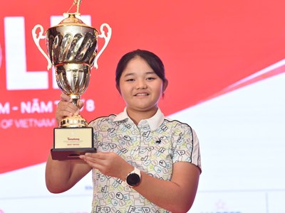 Nữ golfer 12 tuổi đầu tiên vô địch Tiền Phong Golf Championship 2024