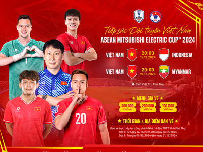 Vé các trận đấu trên sân nhà của tuyển Việt Nam tại AFF Cup bắt đầu được bán từ ngày 12.12