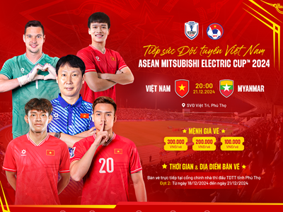 Vé trận đấu giữa đội tuyển Việt Nam và đội tuyển Myanmar bắt đầu được bán vào sáng mai