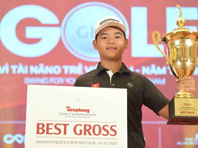 Tay golf 15 tuổi Nguyễn Trọng Hoàng lần đầu vô địch Tiền Phong Golf Championship