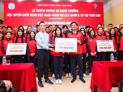 Khen thưởng các vận động viên điền kinh xuất sắc tại SEA Games 33