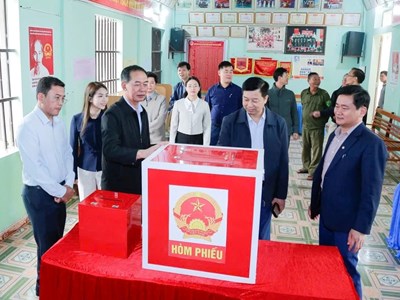 Lãnh đạo Thanh Hóa kiểm tra công tác chuẩn bị bầu cử trước ngày 15.3