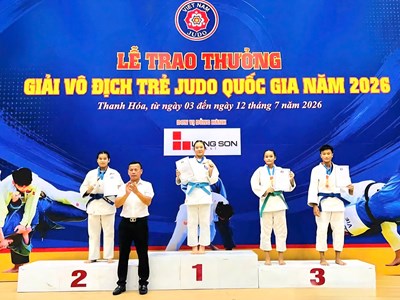 Thanh Hóa dẫn đầu toàn đoàn lứa tuổi 10-15 tại Giải vô địch trẻ Judo quốc gia 2026