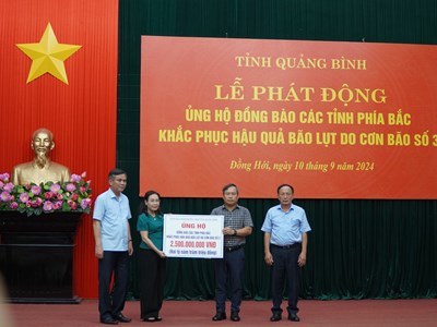 Ủng hộ 2,8 tỉ đồng giúp đồng bào các tỉnh phía Bắc khắc phục hậu quả cơn bão số 3