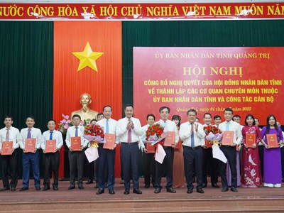 Bổ nhiệm nhiều Giám đốc Sở, ngành của tỉnh Quảng Trị (mới)